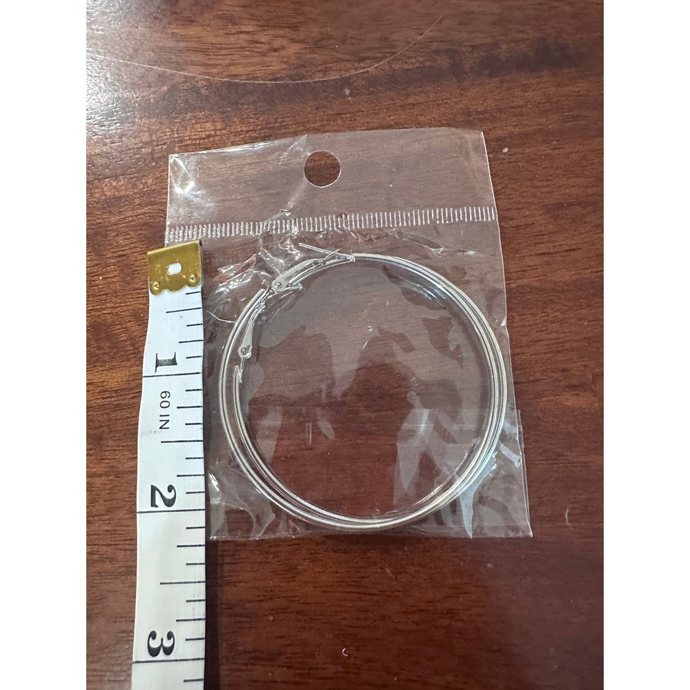 Silver‎ Tone Hoop Earrings Set Thin Round Lightweight Fashion Jewelry